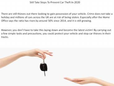 Still Take Steps To Prevent Car Theft In 2020