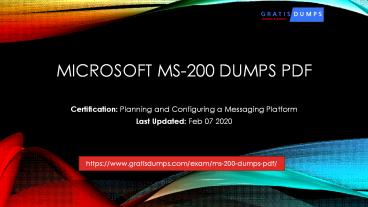 Latest Microsoft MS-200 Dumps With PDF [2020-February Updated]