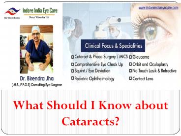 Cataract surgeon in Indore | Squint treatment in Indore