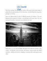 US Tourist Visa