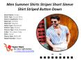 Men Summer Shirts Stripes Short Sleeve Shirt Striped Button Down PowerPoint PPT Presentation