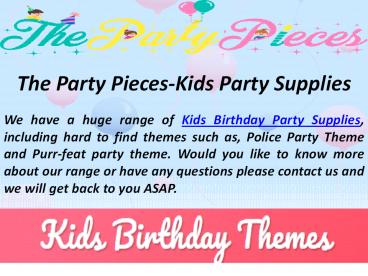 Kids birthday party themes Supplies, Decorations for boys and Girls