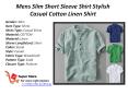 Mens Slim Short Sleeve Shirt Stylish Casual Cotton Linen Shirt PowerPoint PPT Presentation