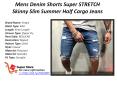 Mens Denim Shorts Super STRETCH Skinny Slim Summer Half Cargo Jeans PowerPoint PPT Presentation