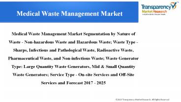 Medical Waste Management Market Size, Share & Trend | Industry Analysis Report, 2025