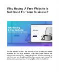 Why Having A Free Website Is Not Good For Your Business? PowerPoint PPT Presentation