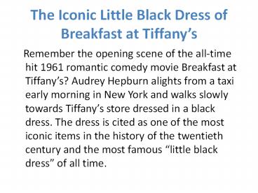 Breakfast at Tiffany’s dress costume