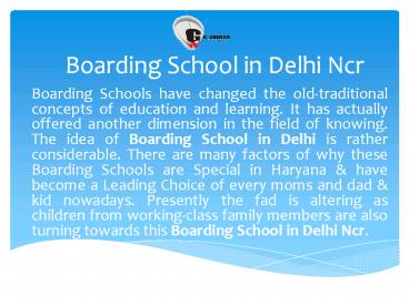 Boarding School in Delhi Ncr