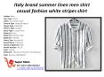 Italy brand summer linen men shirt casual fashion white stripes shirt PowerPoint PPT Presentation