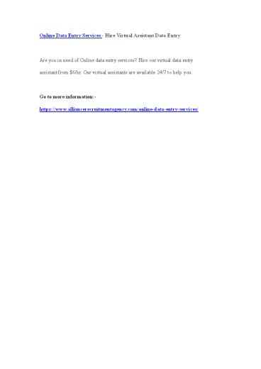 Online Data Entry Services - Hire Virtual Assistant Data Entry