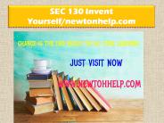 SEC 130 Invent Yourself/newtonhelp.com