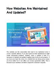 How Websites Are Maintained And Updated?