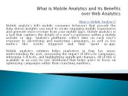 What is Mobile Analytics and its Benefits over Web Analytics