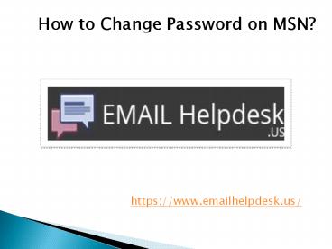 How to Change Password on MSN?