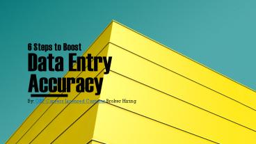 How to Improve Data Entry Accuracy