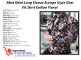 Men Shirt Long Sleeve Europe Style Slim Fit Shirt Cotton Floral PowerPoint PPT Presentation