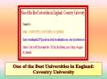 One of the Best Universities in England Coventry University PowerPoint PPT Presentation
