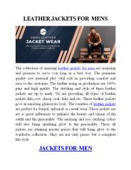 Leather Jackets For Mens