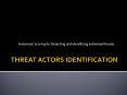 Threat actors Identification PowerPoint PPT Presentation