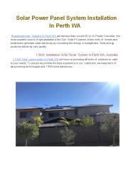 solar power installation