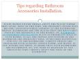 Bathroom Accessories Installation PowerPoint PPT Presentation