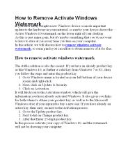 How to Remove Activate Windows Watermark