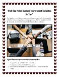 What Help Makes Business Improvement Templates to You? PowerPoint PPT Presentation