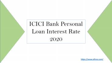 ICICI Bank Personal Loan Interest Rate 2020