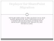 Deployer to sharepoint migration