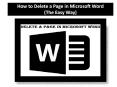 How to Delete a Page in Microsoft Word (The Easy Way) PowerPoint PPT Presentation