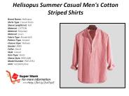 Helisopus Summer Casual Men's Cotton Striped Shirts