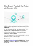 3 Key Steps to Plan Multi-Stop Routes with Dynamics CRM PowerPoint PPT Presentation