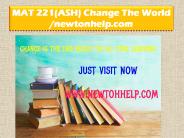 MAT 221(ASH) Change The World /newtonhelp.com