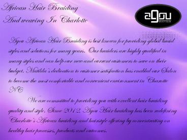 African Hair Braiding And weaving In Charlotte