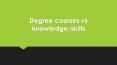 Degree courses vs knowledge PowerPoint PPT Presentation