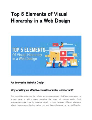 Top 5 Elements of Visual Hierarchy in a Web Design