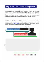 Why is the CPCS Card so Important?