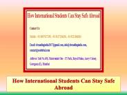 How International Students Can Stay Safe Abroad