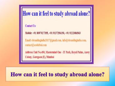 How can it feel to study abroad alone?