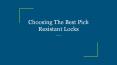 Choosing The Best Pick Resistant Locks PowerPoint PPT Presentation