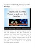 Vashikaran Mantras For Lost Love Back PowerPoint PPT Presentation