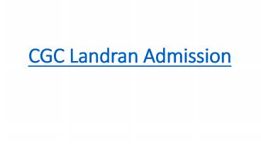 CGC Landran Admissions
