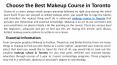 Choose the Best Makeup Course in Toronto PowerPoint PPT Presentation