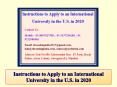 Instructions to Apply to an International University in the U.S. in 2020 PowerPoint PPT Presentation