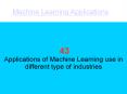 Machine Learning Applications PowerPoint PPT Presentation