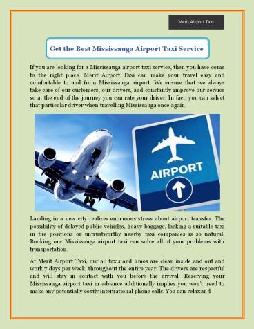 Get the Best Mississauga Airport Taxi Service