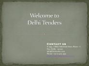 Delhi tender , Delhi govt tenders