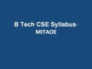 B Tech CSE Syllabus at MITAOE