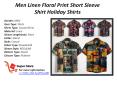 Men Linen Floral Print Short Sleeve Shirt Holiday Shirts PowerPoint PPT Presentation