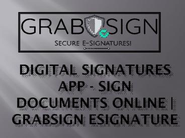 Digital Signatures App - Sign Documents Online